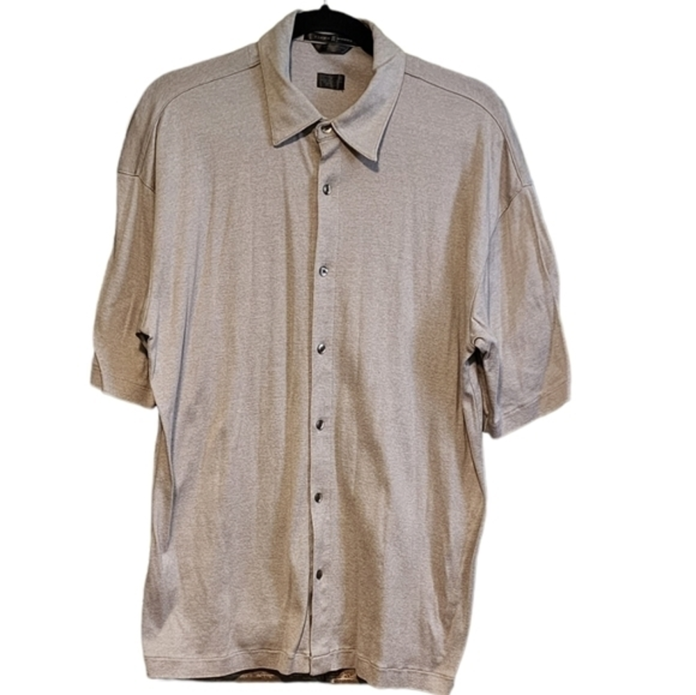 Tiger Woods Men's Gray Button‎ Front Polo Size Large